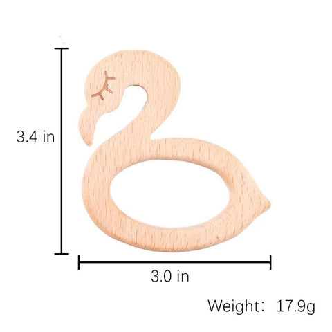 1pc Wooden Teether Wood Pendant For Pacifier Chain Baby Products Animal Wooden Blank Rodent Baby Teethers Birth Nurse Gifts Toys