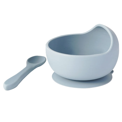 New Colors Feeding Set Food Grade Silicone Baby Bowl Set Non-silp Suction Bowl Spoon Kids Dinnerware BPA Free Tableware Dropship