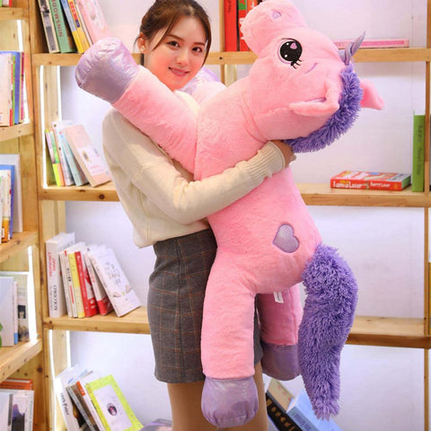 2021 New Arrival large unicorn plush toys cute pink white horse soft doll stuffed animal big toys for children birthday gift