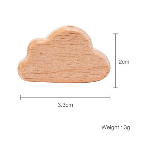 10pcs Beech Wooden Beads Baby Teether Rodent Mini Birds Hearts Beads DIY Necklace Pacifier Chain Crafts Jewelry Children Product