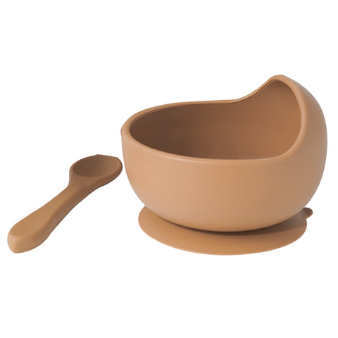 New Colors Feeding Set Food Grade Silicone Baby Bowl Set Non-silp Suction Bowl Spoon Kids Dinnerware BPA Free Tableware Dropship