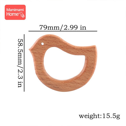 1pc Wooden Teether Wood Pendant For Pacifier Chain Baby Products Animal Wooden Blank Rodent Baby Teethers Birth Nurse Gifts Toys