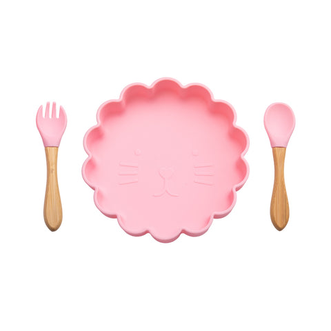 Silicone Baby Plate Food Grade Silicone Feeding Bowl Dining Plate  Cartoon Fox Dishes Suction Toddle Training Tableware Kid