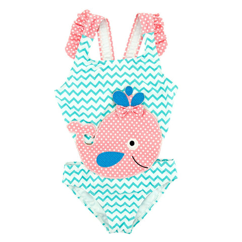 Honeyzone Summer Baby Girl Swimsuit Fused Polyester Spandex Cute Animal Kids Swimwear Baby Bikini Girl 1T-8T swimwear child