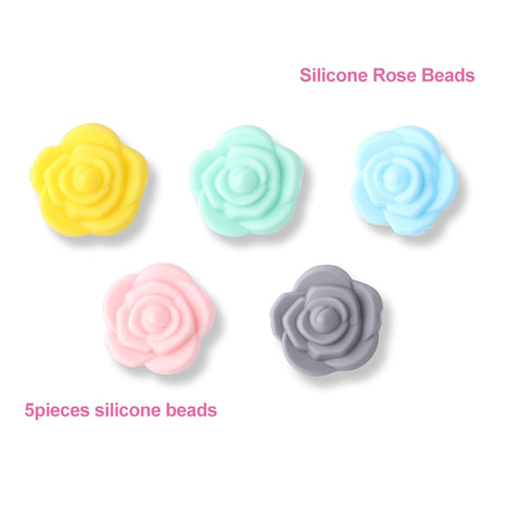 5pcs Silicone Animal Cartoon Baby Beads Teether Koala Cat Dog Bear For Pacifier Clips Beads Newborn Food grade Teething Products