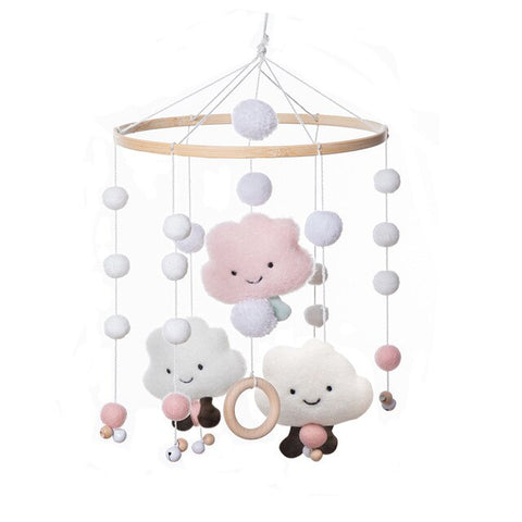 Baby Toys Wooden Baby Rattles Mobile Wool Ball Wind Chimes Bell Toys For Nerbown Bed Hanging Tent Decor Nursing Baby Products