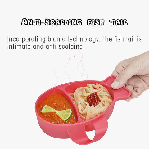 BC Babycare Baby Portable Divided Feeding Bowl with Matching Spoon Infant Toddles Food Lunch Box Double Slots Baby Feeding Bowl