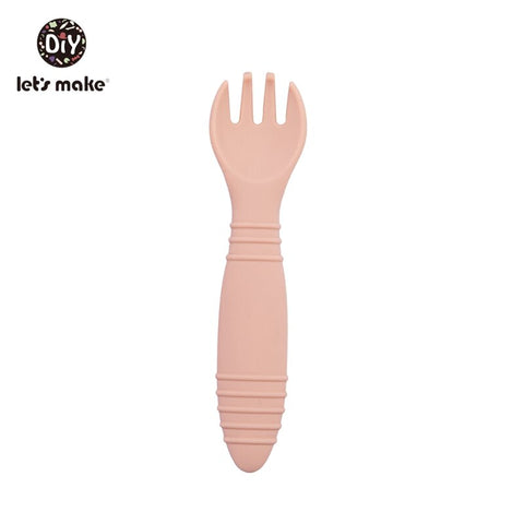 Let&#39;s Make Silicone Baby Feeding Set Waterproof Spoon Fork Non-Slip Feedings Tableware Baby Products Dinnerware For Kid BPA Free