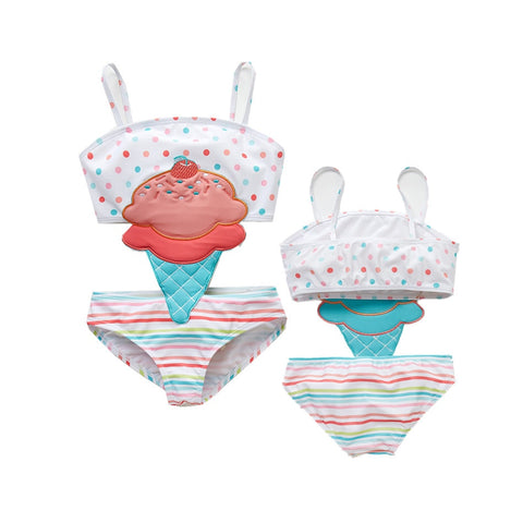 Honeyzone Summer Baby Girl Swimsuit Fused Polyester Spandex Cute Animal Kids Swimwear Baby Bikini Girl 1T-8T swimwear child