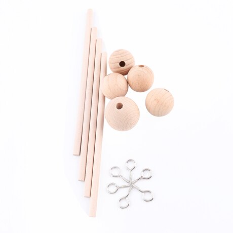 Baby Toys Wooden Baby Rattles Mobile Wool Ball Wind Chimes Bell Toys For Nerbown Bed Hanging Tent Decor Nursing Baby Products