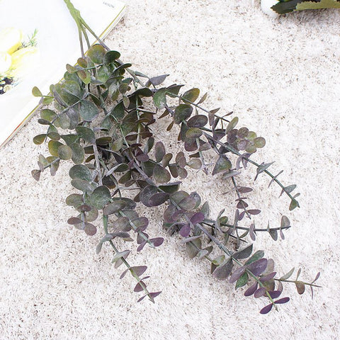 3Fork Eucalyptus Leaf Artificial Flowers Home Decoration Ornaments Wedding Photography DIY Vases for Household Products
