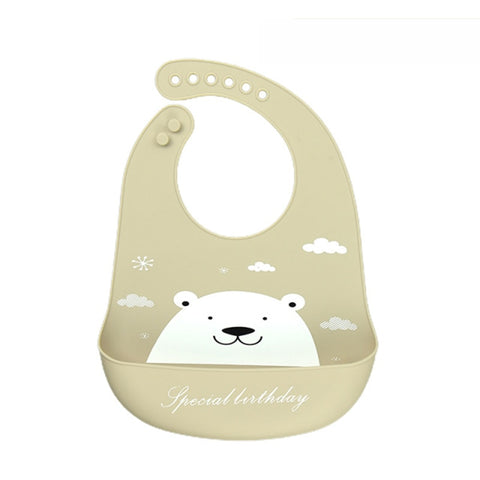 Soft and waterproof baby silicone scarf  cute cartoon print  baby items boys and girls adjustable bibs burp cloths