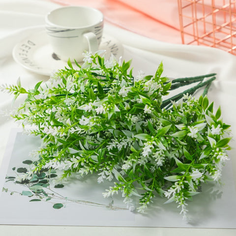 Artificial Flower Plastic Lavender Fake Plant Wedding Home Garden Decoration Bridal Bouquet Photography Props Household Products