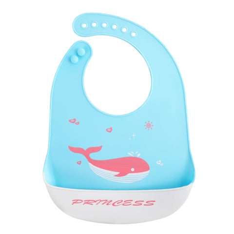 Soft and waterproof baby silicone scarf  cute cartoon print  baby items boys and girls adjustable bibs burp cloths