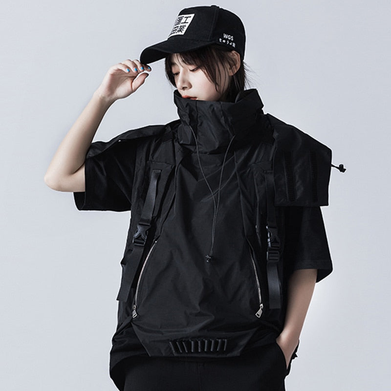 michalkova trending products 2020 tactical utility vest streetwear men clothes black jacket hoodies loose and comfortable