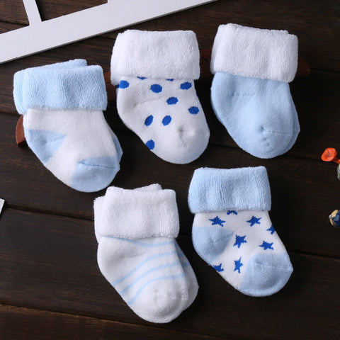 2022 5PCS/Lot 3-12M Newborn Soft Infant Socks Cotton Baby Girls Boys Socks Pure Baby Accessories