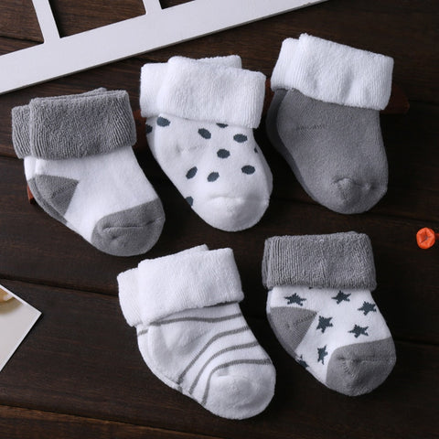 2022 5PCS/Lot 3-12M Newborn Soft Infant Socks Cotton Baby Girls Boys Socks Pure Baby Accessories