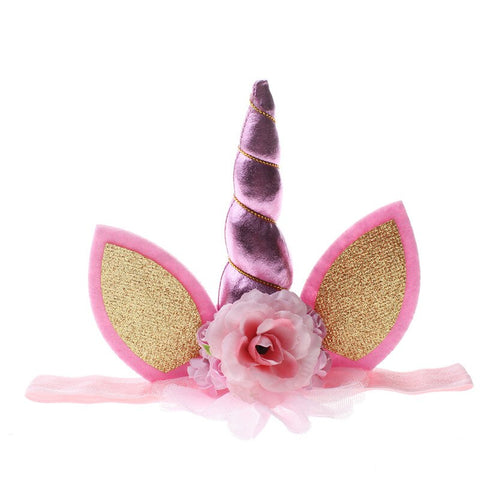 Babiqu 1pc Lovely Elastic Flower Lace Unicorn Horn Decoration Girls Decorative Party Decoration Halloween Costume Plush Toy