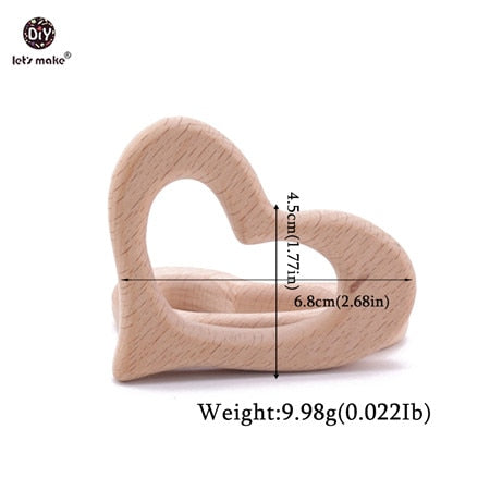 Let&#39;s Make Baby Teether Animal Beech Wood Rings 10PCS Bird Unicorn  DIY Accessories  Teething Toys Baby Products Wooden Teethers