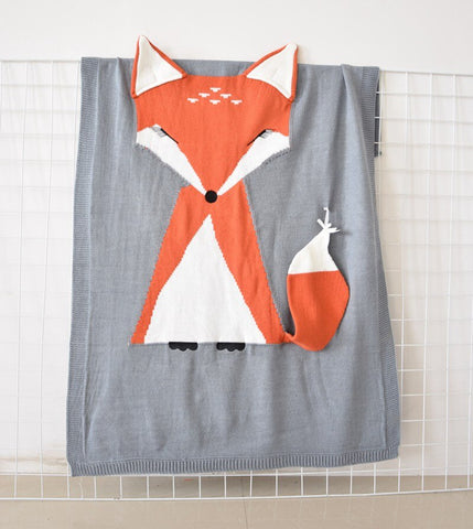 MOTOHOOD Fox Ear Baby Blankets Newborn Muslin Swaddle Knitted Blankets Swaddle Wrap Cute Infant Baby Quilt Stuff For Newborn