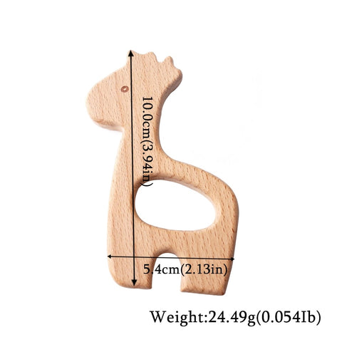 1pc Wooden Teether Wood Pendant For Pacifier Chain Baby Products Animal Wooden Blank Rodent Baby Teethers Birth Nurse Gifts Toys