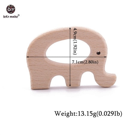 Let&#39;s Make Baby Teether Animal Beech Wood Rings 10PCS Bird Unicorn  DIY Accessories  Teething Toys Baby Products Wooden Teethers