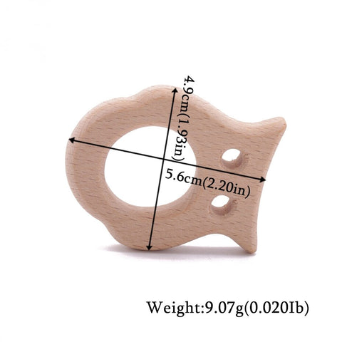 1pc Wooden Teether Wood Pendant For Pacifier Chain Baby Products Animal Wooden Blank Rodent Baby Teethers Birth Nurse Gifts Toys