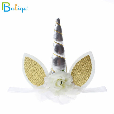Babiqu 1pc Lovely Elastic Flower Lace Unicorn Horn Decoration Girls Decorative Party Decoration Halloween Costume Plush Toy