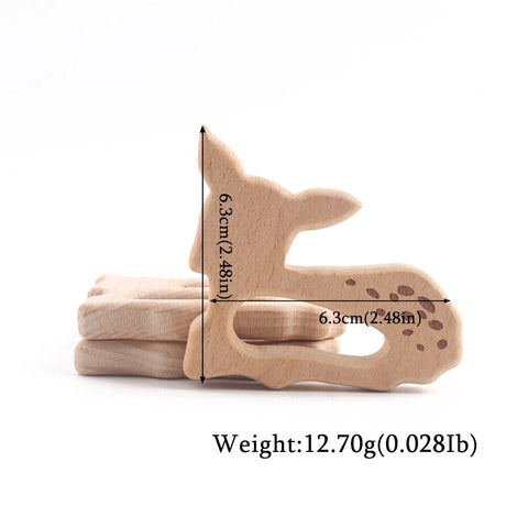 1pc Wooden Teether Wood Pendant For Pacifier Chain Baby Products Animal Wooden Blank Rodent Baby Teethers Birth Nurse Gifts Toys
