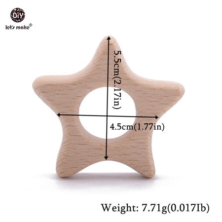 Let&#39;s Make Baby Teether Animal Beech Wood Rings 10PCS Bird Unicorn  DIY Accessories  Teething Toys Baby Products Wooden Teethers