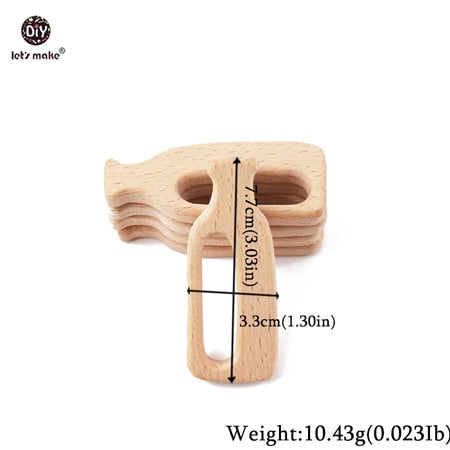 Let&#39;s Make Baby Teether Animal Beech Wood Rings 10PCS Bird Unicorn  DIY Accessories  Teething Toys Baby Products Wooden Teethers
