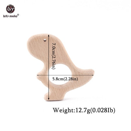 Let&#39;s Make Baby Teether Animal Beech Wood Rings 10PCS Bird Unicorn  DIY Accessories  Teething Toys Baby Products Wooden Teethers