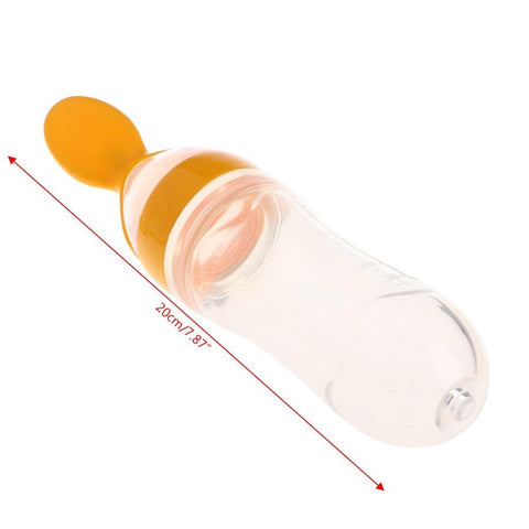 Baby Feeder Silicone Baby Food Dispensing Spoon Toddler Feeding Bottle with Spoon Feeding Rice Cereal Feeding Spoon For Infant
