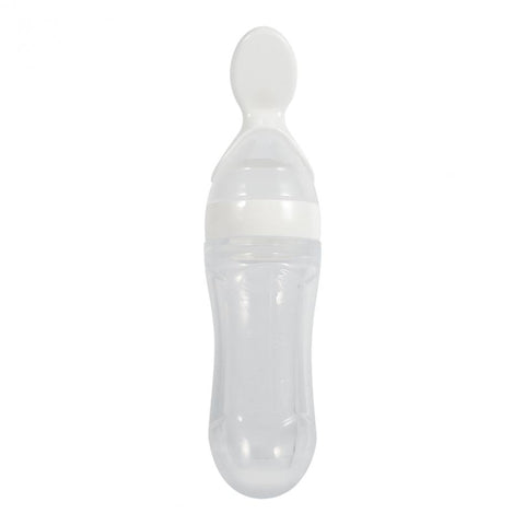 Baby Feeder Silicone Baby Food Dispensing Spoon Toddler Feeding Bottle with Spoon Feeding Rice Cereal Feeding Spoon For Infant