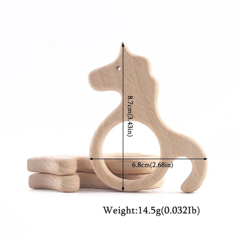 1pc Wooden Teether Wood Pendant For Pacifier Chain Baby Products Animal Wooden Blank Rodent Baby Teethers Birth Nurse Gifts Toys