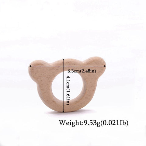 1pc Wooden Teether Wood Pendant For Pacifier Chain Baby Products Animal Wooden Blank Rodent Baby Teethers Birth Nurse Gifts Toys