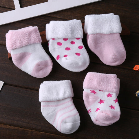2022 5PCS/Lot 3-12M Newborn Soft Infant Socks Cotton Baby Girls Boys Socks Pure Baby Accessories