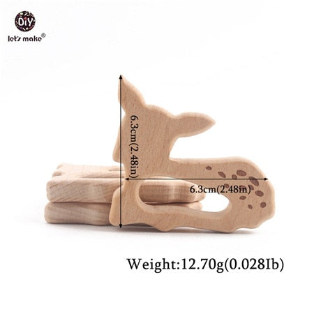 Let&#39;s Make Baby Teether Animal Beech Wood Rings 10PCS Bird Unicorn  DIY Accessories  Teething Toys Baby Products Wooden Teethers