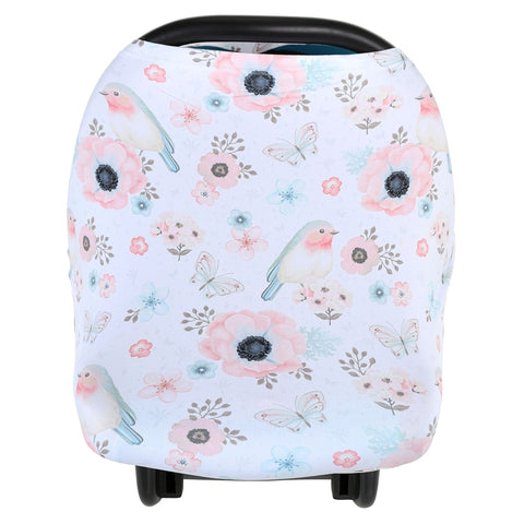 Multifunctional 5 in 1 Baby Breastfeeding Cover Car Seat Cover Canopy Shopping Cart Cover Trendy Scarf Breathable Nursing Cover