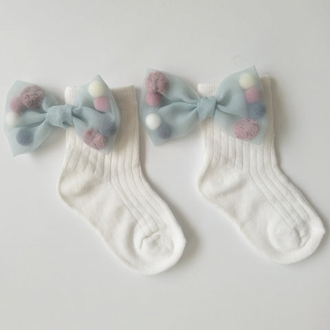 New Baby Girls Socks With Bows Toddlers Infants Cotton Ankle Socks Beading Baby Girls Princess Sock Cute Children Socks