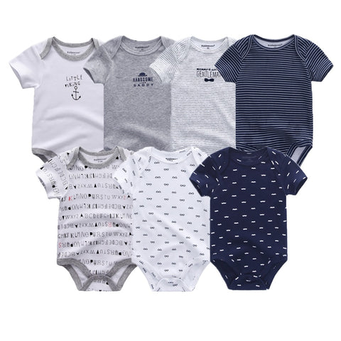 Uniesx Newborn Baby Rompers Clothing 7Pcs/Lot Infant Jumpsuits 100%Cotton Children Roupa De Bebe Girls&amp;Boys Baby Clothes