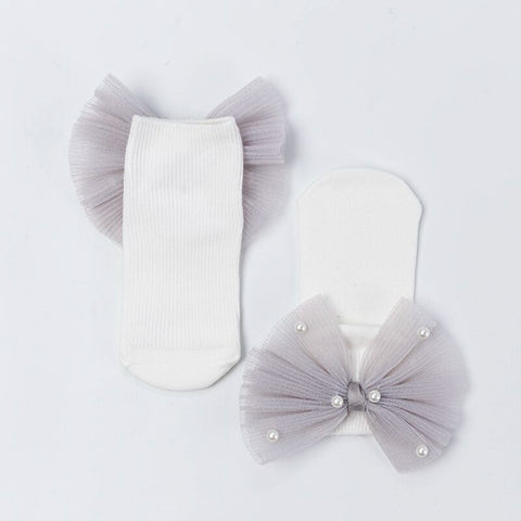 New Baby Girls Socks With Bows Toddlers Infants Cotton Ankle Socks Beading Baby Girls Princess Sock Cute Children Socks