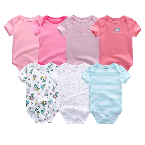 Uniesx Newborn Baby Rompers Clothing 7Pcs/Lot Infant Jumpsuits 100%Cotton Children Roupa De Bebe Girls&amp;Boys Baby Clothes