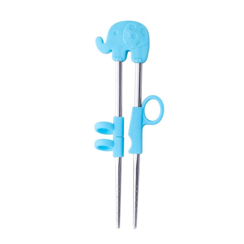 2Pairs Children Chopsticks For Kids Baby Staniless Steel Cartoon Learning Reusable Training Helper Chopsticks Home Baby Products