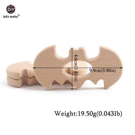 Let&#39;s Make Baby Teether Animal Beech Wood Rings 10PCS Bird Unicorn  DIY Accessories  Teething Toys Baby Products Wooden Teethers