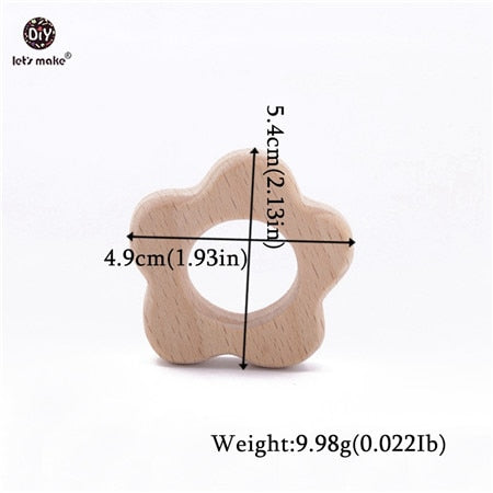 Let&#39;s Make Baby Teether Animal Beech Wood Rings 10PCS Bird Unicorn  DIY Accessories  Teething Toys Baby Products Wooden Teethers
