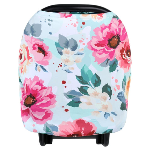 Multifunctional 5 in 1 Baby Breastfeeding Cover Car Seat Cover Canopy Shopping Cart Cover Trendy Scarf Breathable Nursing Cover