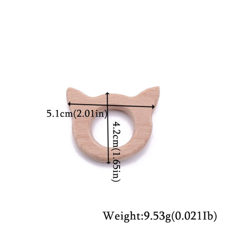 1pc Wooden Teether Wood Pendant For Pacifier Chain Baby Products Animal Wooden Blank Rodent Baby Teethers Birth Nurse Gifts Toys