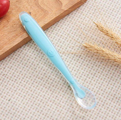 Baby Feeding Spoons Dishes Tableware for Children Flatware Cutlery Spoon Silicone Tools for Patch Work lot Soup Ladle
