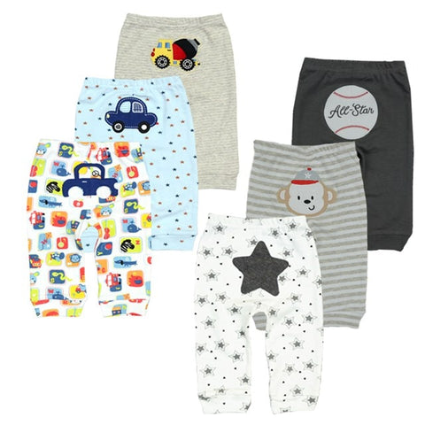 3/6 Pieces Baby Trousers Cotton Autumn Cartoon Animal Print Leggings Boys Girls Long Baby Pants